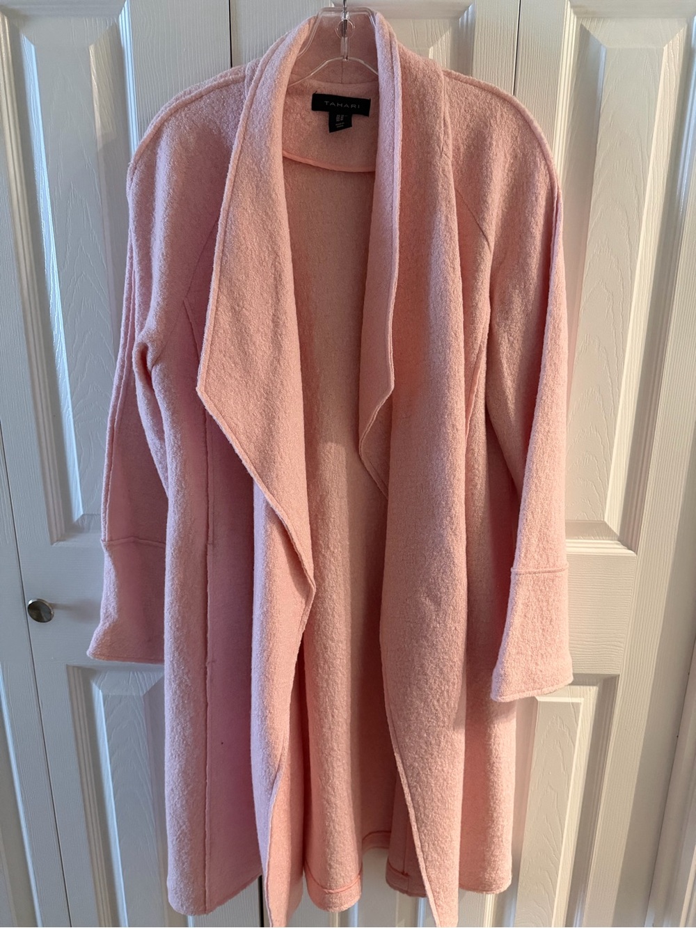 Tahari Open-Front Pink Drape Jacket